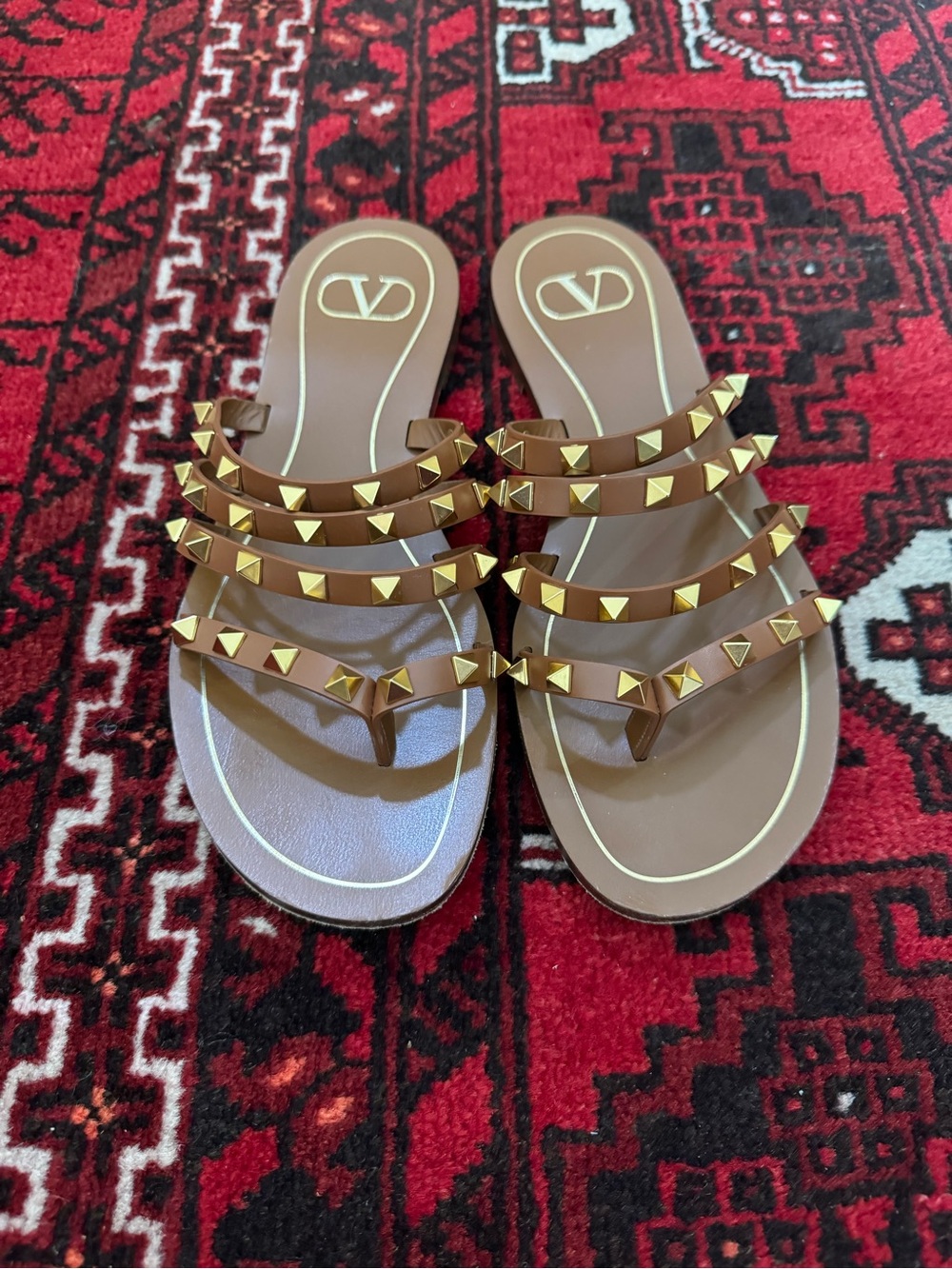 Valentino Rockstud Flat Sandals 38 - Picture 3 of 6